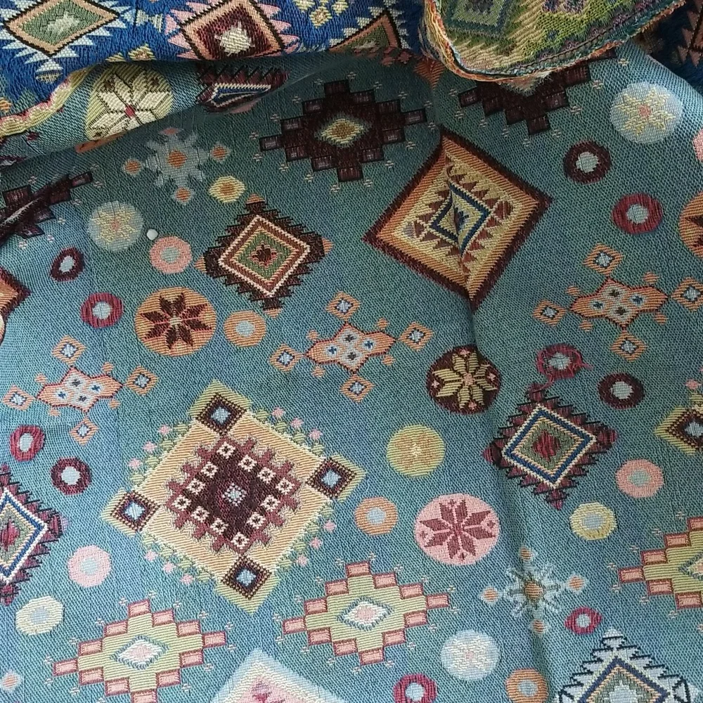 Multi Colored Geometric Textured Textile - Picture 4 of 16